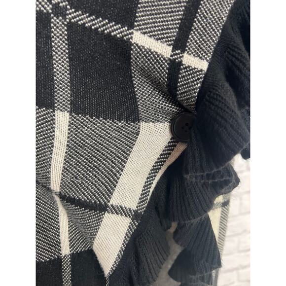 Black and Cream Open Poncho Style Cardigan Oversized Women’s X-Large - Picture 4 of 8